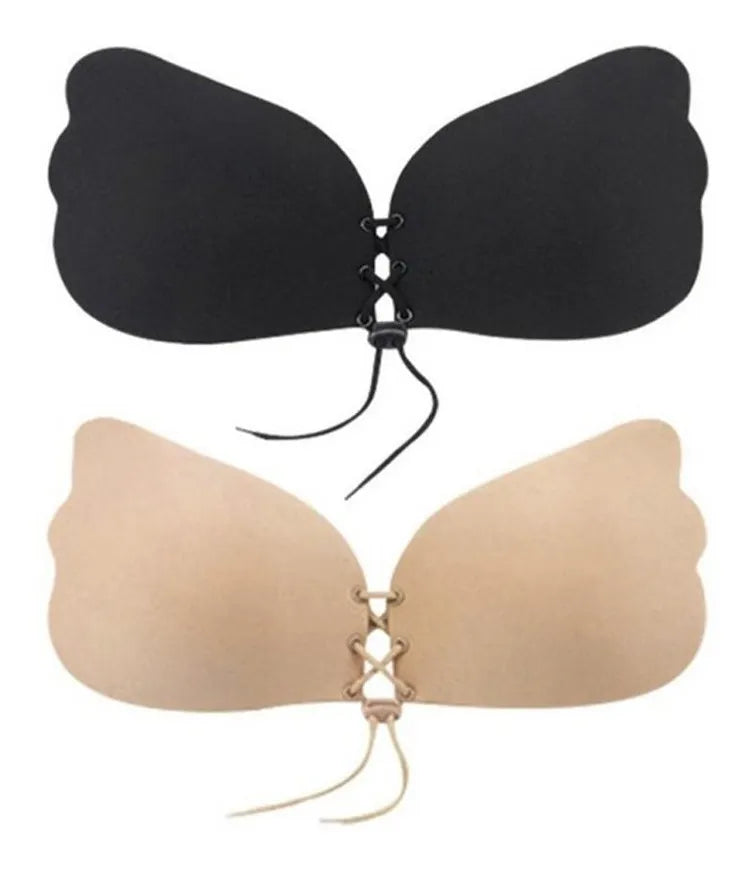 Brasier Sostén Invisible Push Up Con Adhesivo Y Cordón